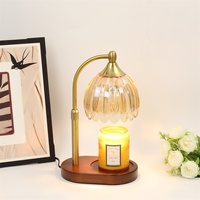 Lampe à cire électrique chauffe-cire, abat-jour en verre, lampe aromatique sans flamme, lampe de table style rétro, veilleuse, aromathérapie, usage intérieur