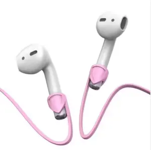 用于AirPods的时尚耳机带，用于苹果AirPods配件的无线BT耳机环形绳防丢失硅胶电缆