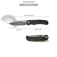 Couteau pliant de survie de haute qualité avec lame D2, nouveau design, manche G10, technologie de meulage CNC, OEM pour l'extérieur