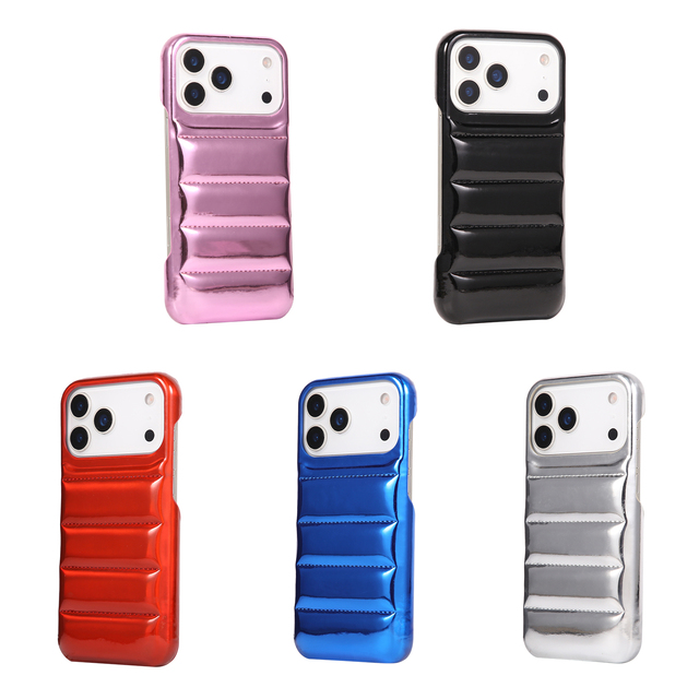 Unisex Wholesale Luxury Quality Pu Leather Puffer Soft Touch Phone Case for Iphone 16 Pro Max 17 Series Down Jacket Back Cover