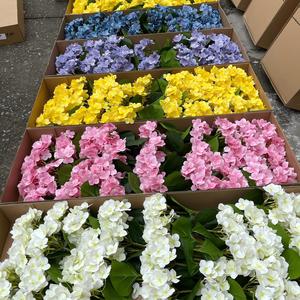 Hydrangeas bleus de haute qualité, fleurs artificielles en gros pour la décoration de vente au détail - Product Image 4