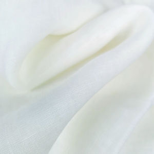 Tela de Lino Blanco 100% Lino Tejido Liso Teñido para Camisas y Vestidos de Niñas/Niños, Lavado a la Piedra - Product Image 3