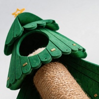 Arbre à chat de Noël moderne de luxe, grand format, 109 cm de haut, tour classique festive pour chat avec double condo et poteau à gratter en sisal