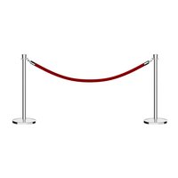 Barrière de contrôle de la foule en velours, barrière de corde suspendue en argent
