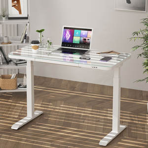 <span class=keywords><strong>Bureau</strong></span> d'ordinateur moderne en métal, réglable en hauteur, pour un travail assis-debout, idéal pour le <span class=keywords><strong>bureau</strong></span> à domicile et une utilisation professionnelle - Product Image 1