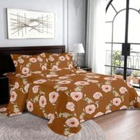 Ensemble de draps imprimés LILIANA, drap et 2 taies d'oreiller, polyester et coton, séchage rapide, durable, couleurs résistantes, literie