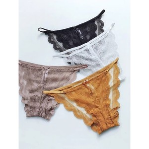 Braguitas de mujer de estilo francés, sexys, con tiras finas, de encaje transparente, en forma de V, semicubiertas, de talle bajo, exportación europea y americana. - Product Image 2