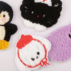 Stock Cute Self Sticker Chenille Embroidered Animal Cat Eggplant Penguin Egg Patch for <b>Hat</b> <b>Bag</b> Decoration - Product Image 5