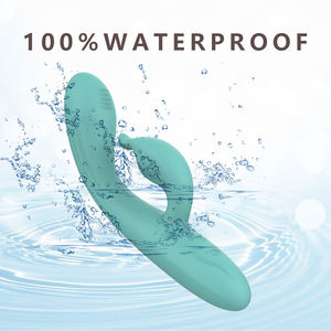 초부드러운 액체 실리콘 10가지 진동 모드 듀얼 모터 가열 성인용 토끼 진동기 여성용 G-스팟 및 클리토리스 쾌감 - Product Image 2