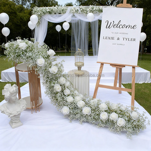 การจัดดอกไม้สีแดงกุหลาบส้มตกแต่งโต๊ะงานแต่งงานลูกบอลดอกไม้สำหรับเฉลิมฉลองวันวาเลนไทน์ - Product Image 4