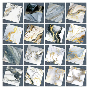 金メッキ600x600mm大理石風高級PVC防水エンボス加工光沢仕上げ床壁タイルモダンヴィラホテルホールインテリア - Product Image 1