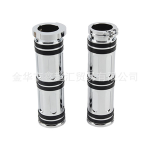 Zuqing <b>Motorcycle</b> Handlebar <b>Grips</b> 25mm Aluminum Alloy Black Silver For Harley XL883 Conversion - Product Image 4