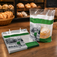 Op maat bedrukte, voedselveilige LDPE-wicketverpakking voor brood, transparante plastic zak met zijvouw voor broodopslag voor bakkerijen
