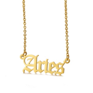 Manufacturer Stainless Steel Gold Silver Jewelry Custom <b>Name</b> Plated Zodiac Necklace for Women - Product Image 5