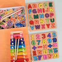 Mainan Edukasi Anak Puzzle Balok Kayu untuk Melatih Berpikir dan Edukasi Dini Bayi