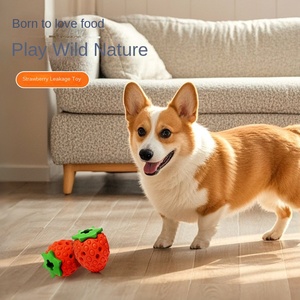 Wholesale Strawberry-shaped <strong>Chew</strong> TPR Food Leakage Pet Dog Toy for Pets - Product Image 2