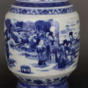 Jingdezhen bleu et blanc <span class=keywords><strong>porcelaine</strong></span> Antique <span class=keywords><strong>Vase</strong></span> bleu et blanc période Reproduction peinture <span class=keywords><strong>à</strong></span> la main Figure <span class=keywords><strong>porcelaine</strong></span> roi <span class=keywords><strong>Vase</strong></span> - Product Image 5