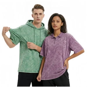 T-shirts pour hommes personnalisés vintage 100% coton tricoté épais surdimensionné délavé, imprimés en sérigraphie, couleur unie, séchage rapide, écologiques - Product Image 1