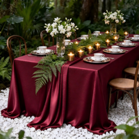 Nappe carrée en satin de luxe pour table de fête, restaurant, décoration de table, taille personnalisée, vente en gros, MOQ faible