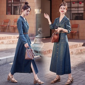 Nuovo arrivo stile coreano <span class=keywords><strong>lungo</strong></span> donna <span class=keywords><strong>Jeans</strong></span> abiti da donna Denim - Product Image 4