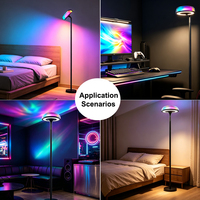 Lampe de lecture LED intelligente moderne à projection d'aurore, lumière d'ambiance RGB avec synchronisation musicale, lampe sur pied réglable pour la maison, l'hôtel et le yoga