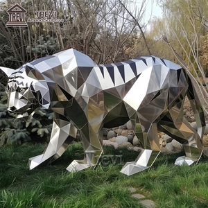 Estatua <span class=keywords><strong>de</strong></span> <span class=keywords><strong>Tigre</strong></span> <span class=keywords><strong>de</strong></span> Acero Inoxidable TREVI |   Escultura <span class=keywords><strong>de</strong></span> <span class=keywords><strong>Tigre</strong></span> Geométrica con Acabado <span class=keywords><strong>de</strong></span> Espejo para Decoración <span class=keywords><strong>de</strong></span> Jardín y Parque al Aire Libre - Product Image 6