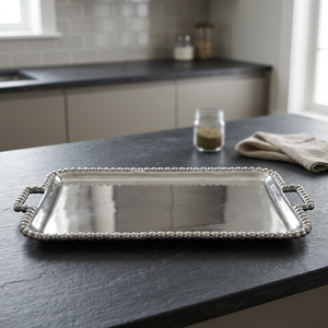 Plateau de fête en aluminium de luxe - Design rectangulaire léger et compatible micro-ondes - Product Image 1