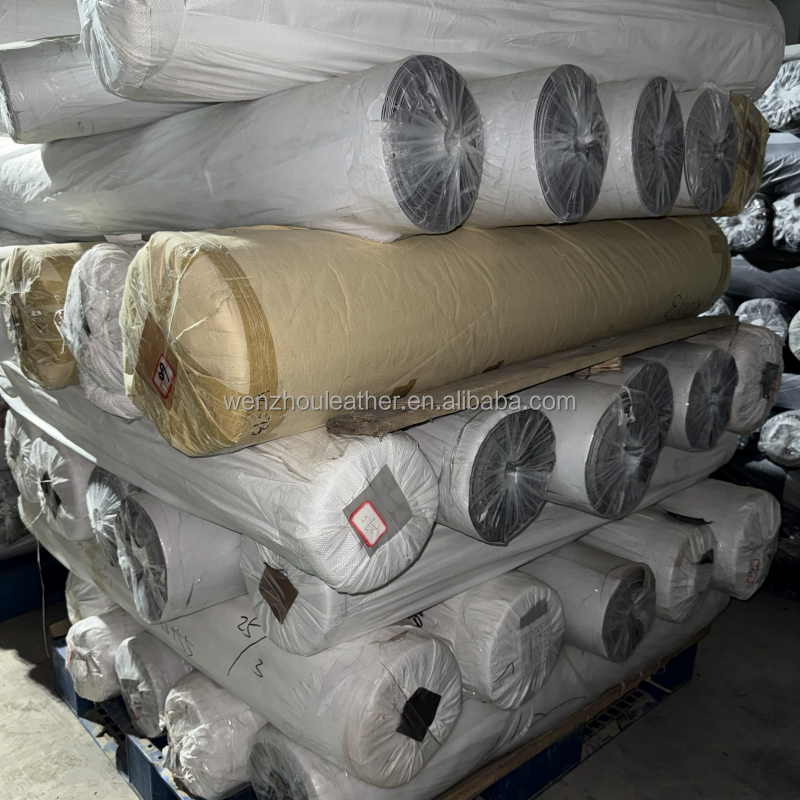 Stock Lot Leather Grade a Car Seat PVC PU Rexine Anti-Mildew Synthetic Fabric Material Embossed for Sofa Furniture Chair