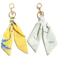 Porte-clés foulard imprimé léopard floral, accessoire de sac pour femme, pour sac à main, sac à dos et décoration de voiture