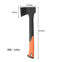 14 Longueur totale en acier au carbone lame de peinture en aérosol hache de survie hache de bushcraft avec gaine