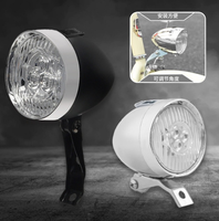 Lampe de vélo 3 LED, phare rétro pour VTT, lampe de vélo à piles