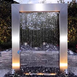 Stainless Steel Freestanding LED Rain Curtain Water Fountain For Villa Pool Garden - Product Image 6