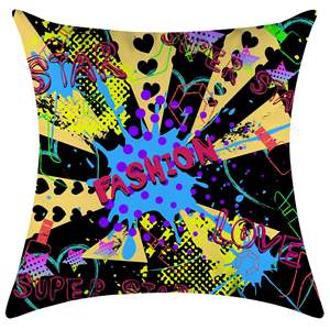 Funda de Cojín Cuadrada Personalizada con Estampado de Graffiti de Música Hip-hop Rock Roll para el Hogar, Hospital o Sofá - Product Image 6