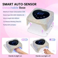 Lampe à ongles LED rechargeable UV 72W Lampe à ongles sans fil avec strass en forme de cœur Manucure Pédicure Lampe à ongles professionnelle