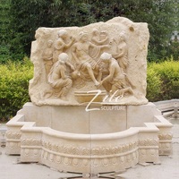 Fontaine murale en marbre antique en forme d'éléphant avec finition polie, résistante à l'eau, pour usage extérieur