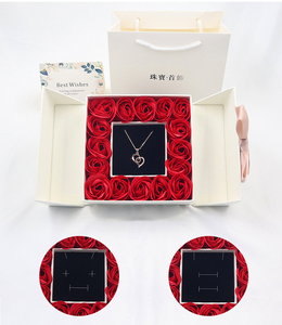 Caja de regalo de San Valentín para dama de honor, <span class=keywords><strong>Rosa</strong></span> eterna, joyería de flores, anillo, collar, embalaje - Product Image 3