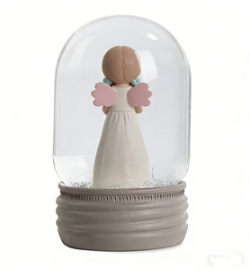 ลูกโลกหิมะนางฟ้าประดับดอกเดซี่พร้อมหินประจำเดือนมีนาคม ทำจากเรซิ่น ตกแต่งด้วยกลิตเตอร์ เหมาะสำหรับตกแต่งบ้านและเป็นของขวัญวันเกิด - Product Image 4