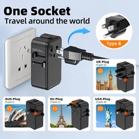 Adaptador de Viaje Universal de Diseño Personalizado GaN de 70 W con Carga Rápida Ultrafino, Adaptador de Enchufe Internacional Universal, Enchufe de Viaje