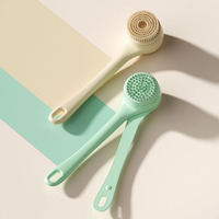 Brosse de bain électrique remplaçable à long manche, massage exfoliant, gommage de la peau, douche corporelle en silicone, brosse de bain douce