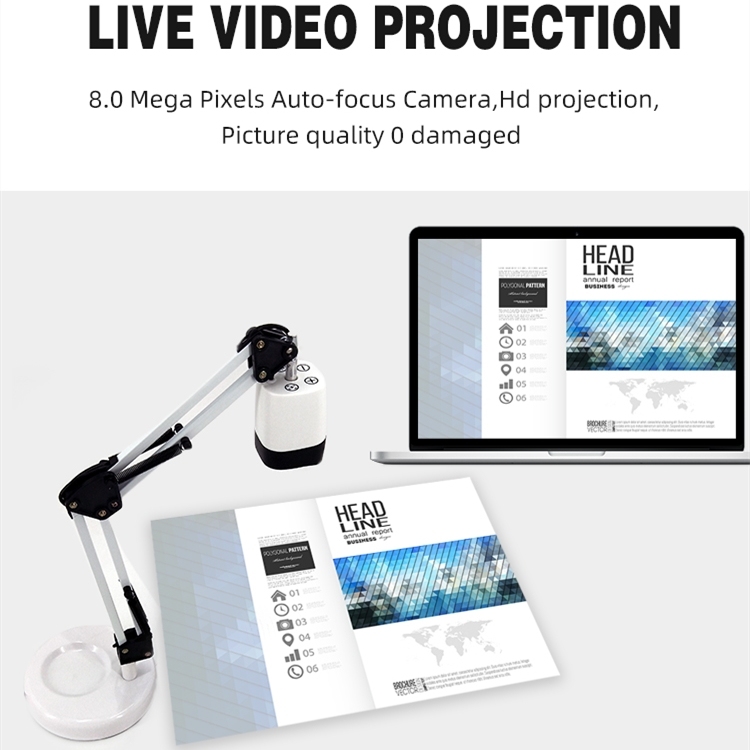 Usb 8mp Visualiseur Document Caméra A3 Livre Visualiseur de Caméra de Documents Pour Professeur