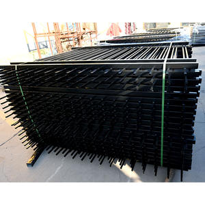 Clôture de jardin en acier zingué noir 6 pieds x 8 pieds, <span class=keywords><strong>portails</strong></span> résidentiels anti-rouille thermolaqués, panneaux de clôture en fer forgé, modélisation 3D - Product Image 4