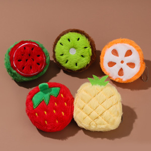 Llavero de Peluche Kawaii Personalizado de Algodón Supersuave de 10 cm con Frutas Bordadas: Fresa, Sandía, Naranja, Kiwi - Product Image 1