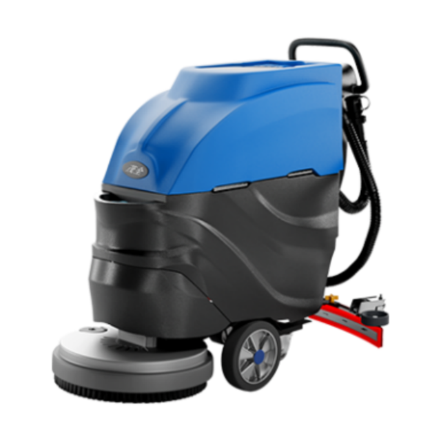 Commercial Electric Hand-Push Walk-Behind Floor Washer Scrubber Used Manufacturing Plants Restaurants Construction Engine