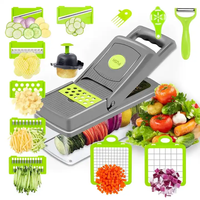 16-In-1 Metalen Groentesnijder Roestvrijstalen Mandoline Snijmachine Handmatige Ui Aardappel Fruit Snijmachine Chopper Keuken Garget