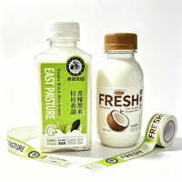 Autocollant en vinyle pour bouteille de lait, impression personnalisée OEM ODM, étiquette autocollante de qualité alimentaire, écologique, imperméable pour produits laitiers en plastique