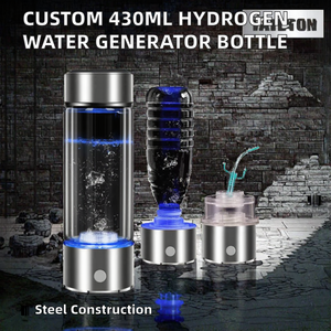 Bouteille d'eau hydrogénée portable, ioniseur SPE en acier inoxydable à haute concentration pour voiture, générateur alcalin extérieur, personnalisé - Product Image 2