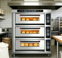 Horno Eléctrico de Infrarrojos Lejanos Zhuoran de 3 Niveles y 9 Bandejas, Diseño de Panel de Instrumentos con Control Automático de Temperatura e Iluminación Interior