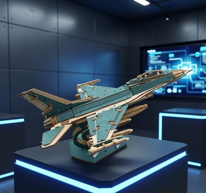 Puzzle 3D in Legno Personalizzato Dettagliato di Aereo da Combattimento, Gioco di Logica Interattivo per Esposizione Decorativa - Product Image 5