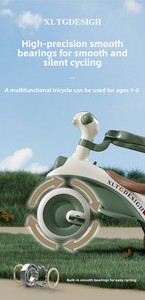 Tricycle pliable multifonctionnel 5 en 1 pour tout-petits - Vélo à pédales, poussette et porteur pour bébés de 1 à 6 ans, léger, vente en gros - Product Image 4
