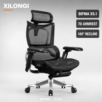 Chaise de bureau exécutive réglable de qualité supérieure, équipée d'accoudoirs en aluminium 7D et en PU, pour le bureau à domicile